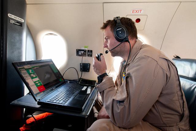 NASA image: Adam Wroblewski in PC-12 Aircraft