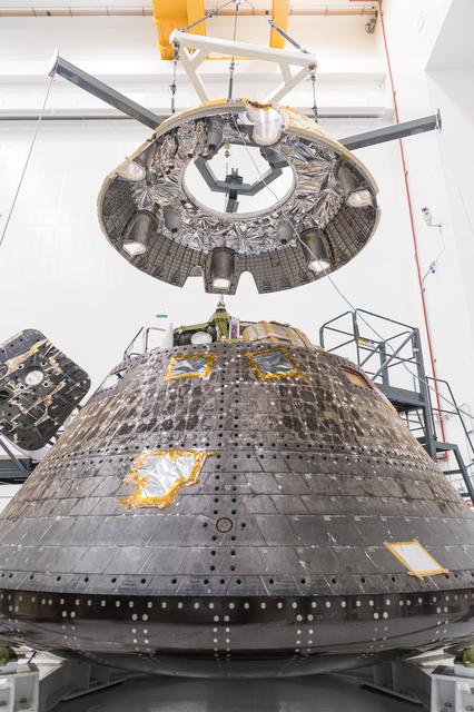 NASA image: The Orion Environmental Test Article (ETA) prepares for testing at the Space Environments Complex at NASA’s Glenn Research Center