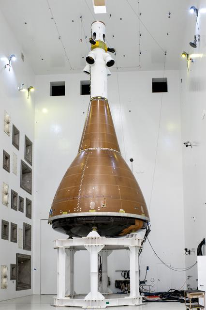NASA image: Orion Environmental Test Article in the Vibro Acoustic Lab at Armstrong Test Facility