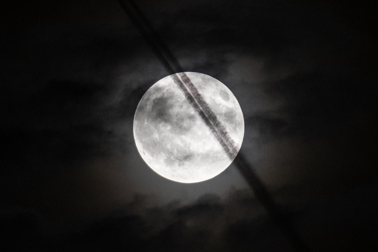 The Supermoon that was visible on September 17th, 2024 in Cleveland, OH. On this day, the full moon was a partial lunar eclipse; a supermoon; and a harvest moon.