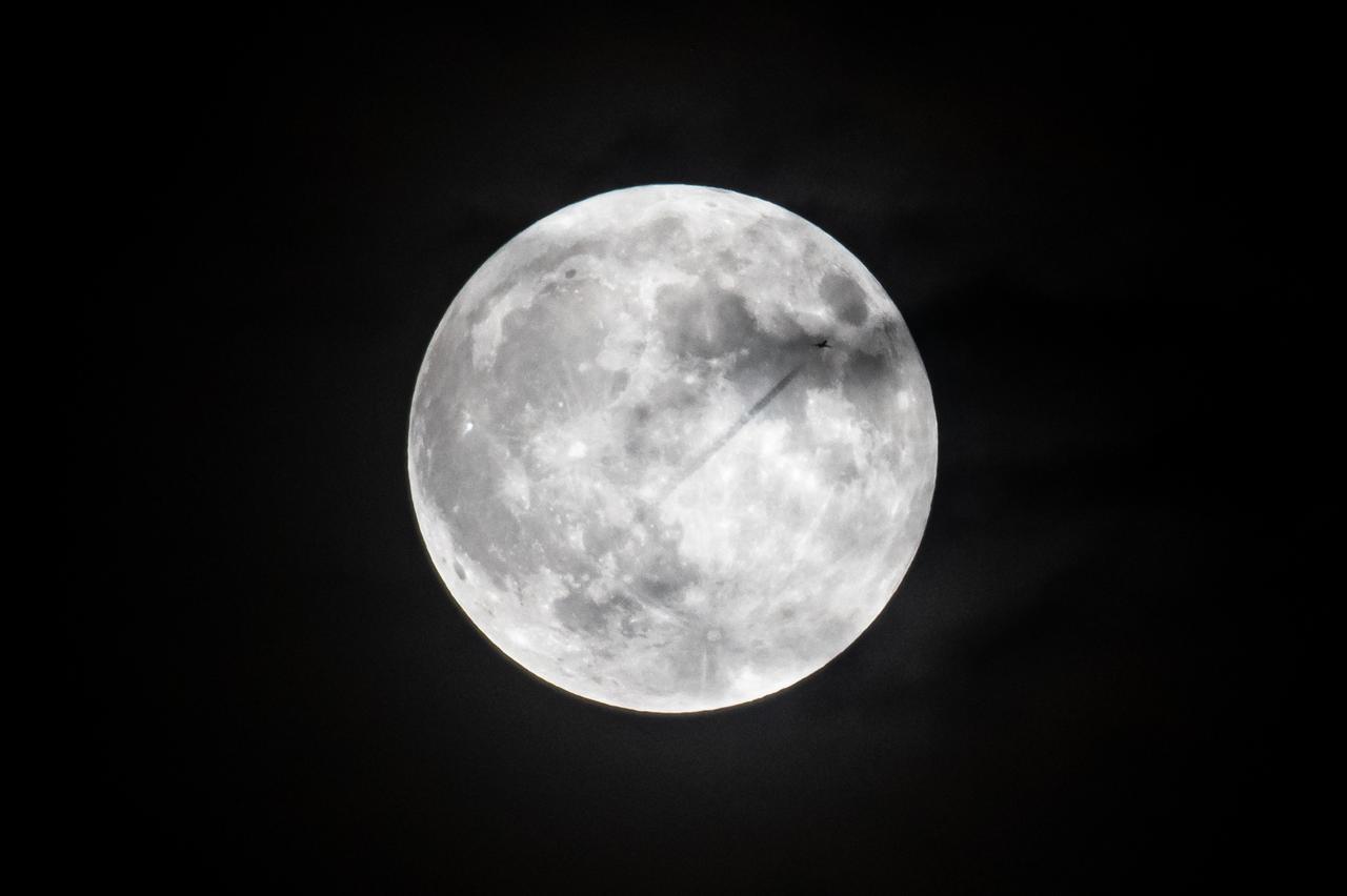 The Supermoon that was visible on September 17th, 2024 in Cleveland, OH. On this day, the full moon was a partial lunar eclipse; a supermoon; and a harvest moon.