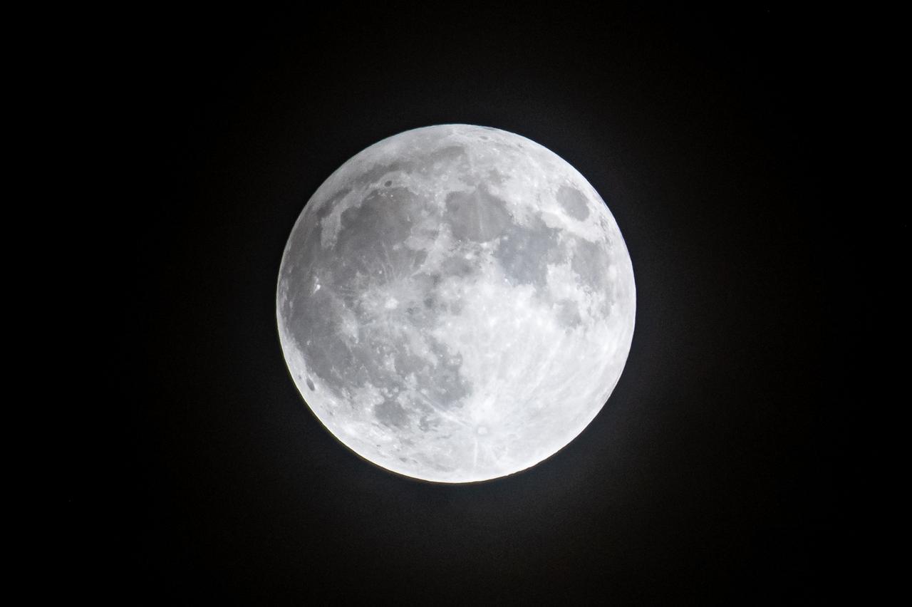The Supermoon that was visible on September 17th, 2024 in Cleveland, OH. On this day, the full moon was a partial lunar eclipse; a supermoon; and a harvest moon.