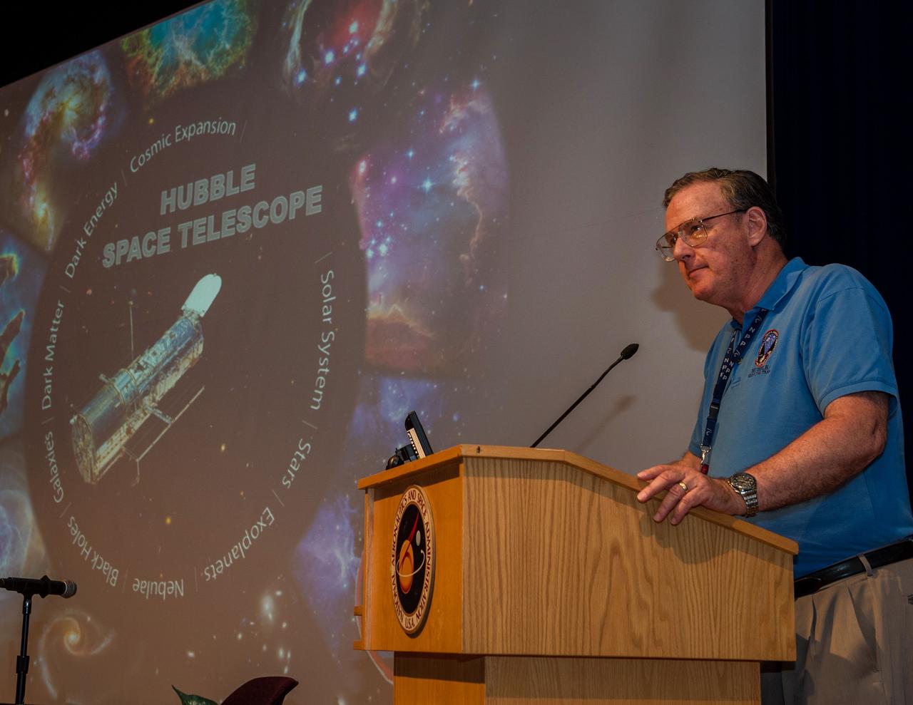 Preston Burch at the Hubble 25th Anniversary event for employees at Goddard Space Flight Center   
