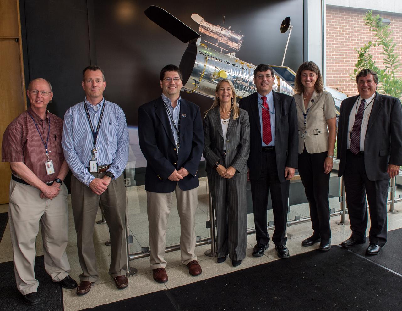 Hubble Operations Control Center, NASA Deputy Administrator Dr. Dava Newman tours Goddard Space Flight Center with Center Director  Chris Scolese; Kevin Hartnet; Dave Haskins;Patrick Crouse; Dava Newman; Chris Scolese; Jennifer Wiseman; George Morrow