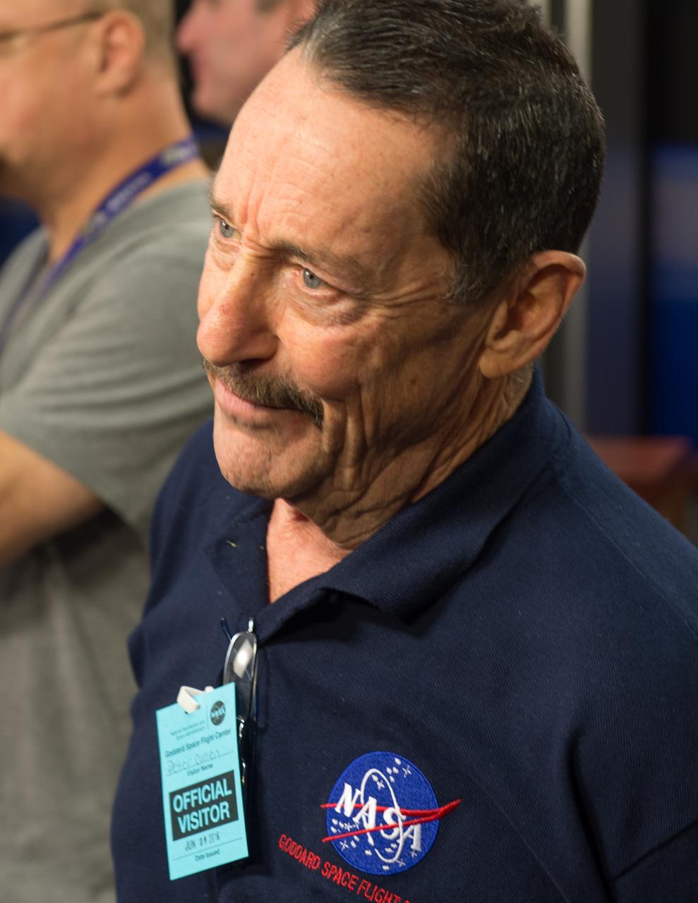 The Optimus Prime Challenge workshop for winning students recording a video segment in the NASA Goddard TV studio with Peter Cullen, the voice of Optimus