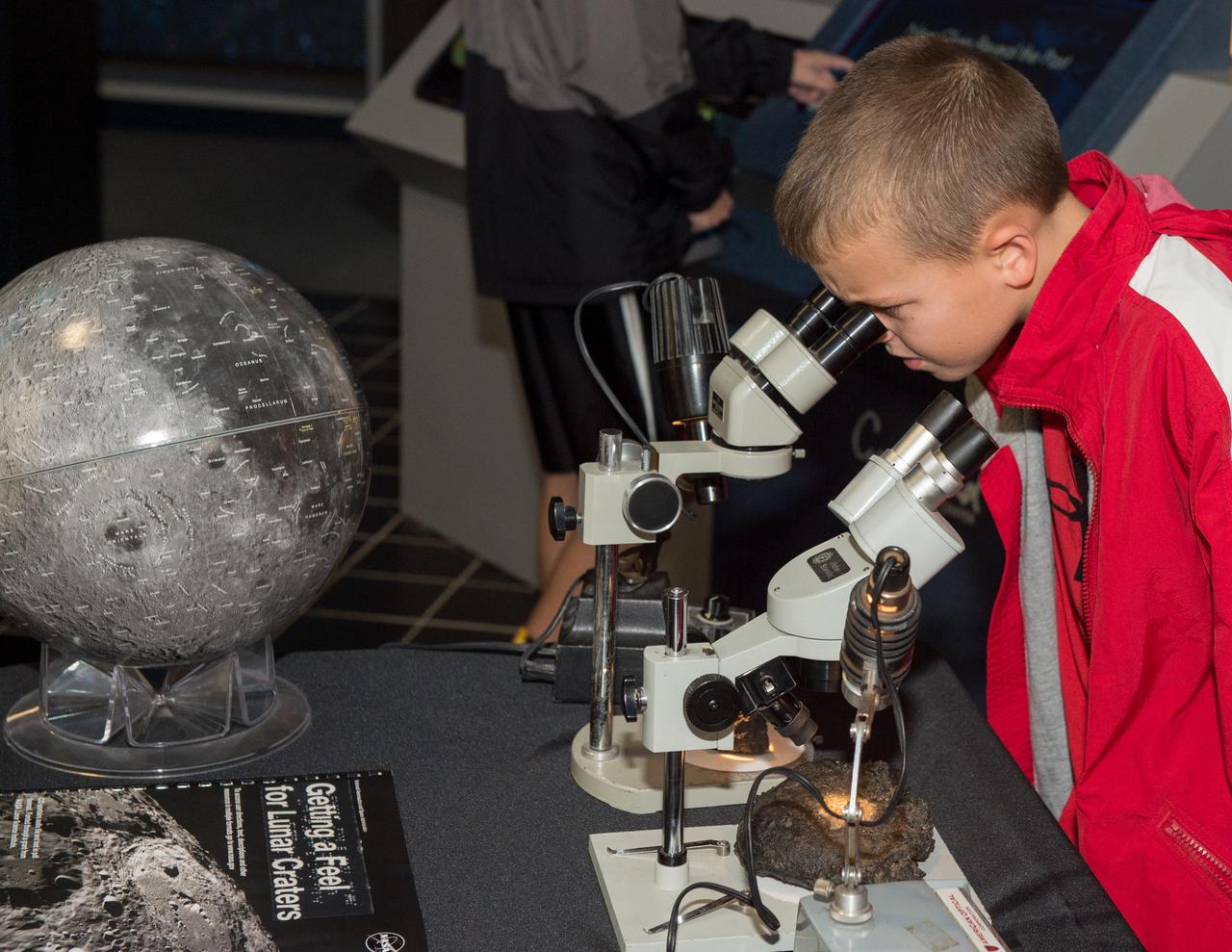 International Observe the Moon Night at the Goddard Visitor Center. Moon rocks and microscopes.