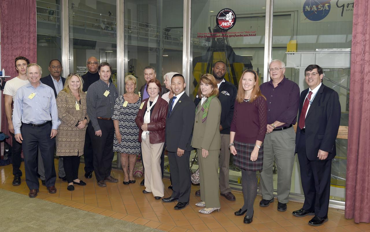 Center Director Chris Scolese welcomed the Maryland House Environment & Transportation Committee to Goddard on November 15, 2016.  The group visited the James Webb Space Telescope JWST and saw the mirrors open, then they toured the Robotic Operations Center - ROC.