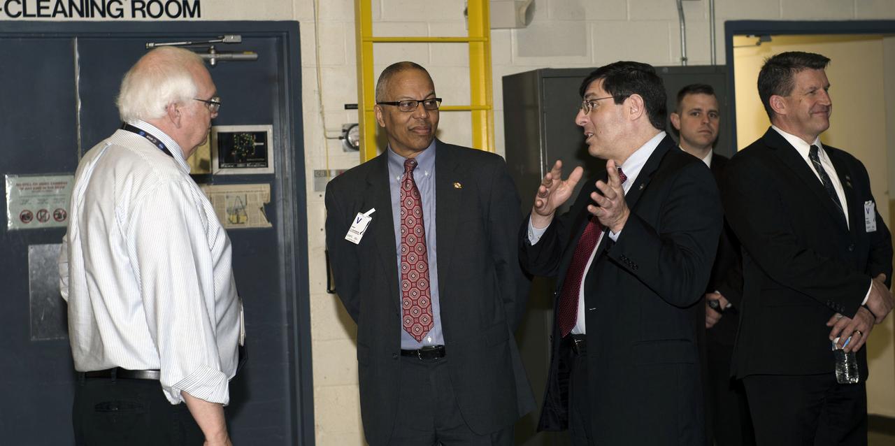 Lt. Governor Rutherford and staff visited Goddard on March 8, 2017. They toured James Webb Space Telescope with Bill Ochs and Robotics Operations Center with Ben Reed. They also met John Mather, Nobel Prize winner.