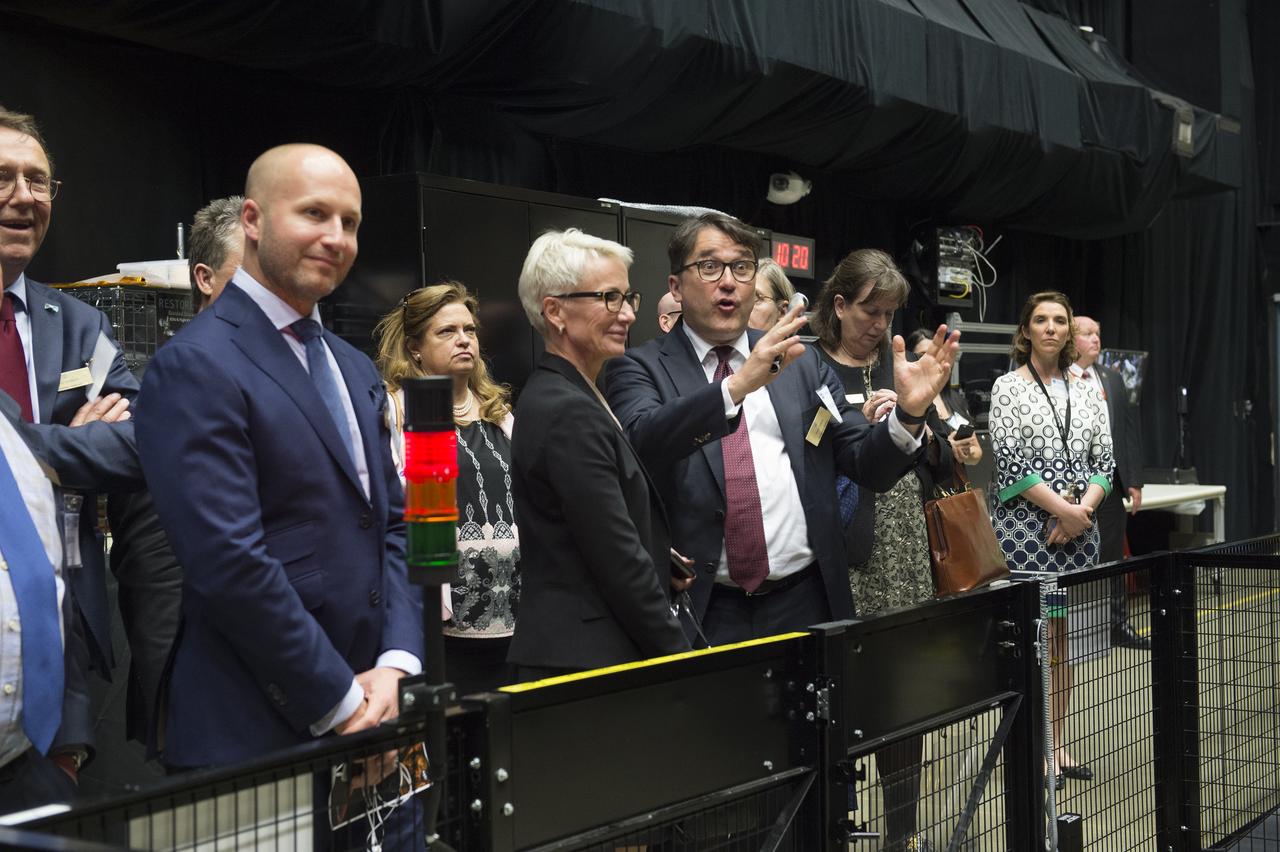 Swedish Delegation visit May 3 2017 They toured Robotics Operations Center in Building 29 and got an overview from Ben Reed.