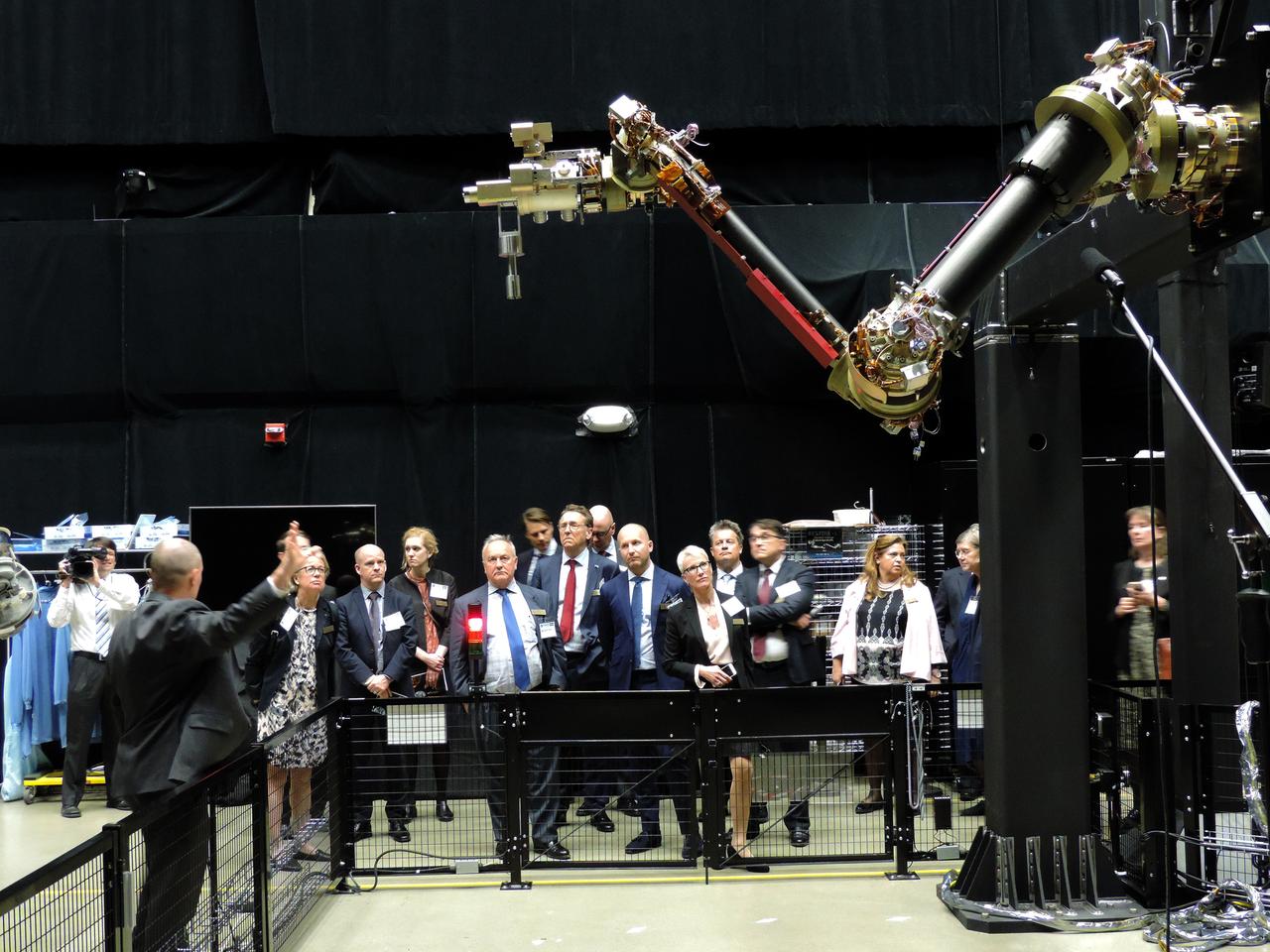 Swedish Delegation visited Goddard on May 3, 2017. Ben Reed gives overview of the Robotic Operations Center in Building 29 as part of the Center tour