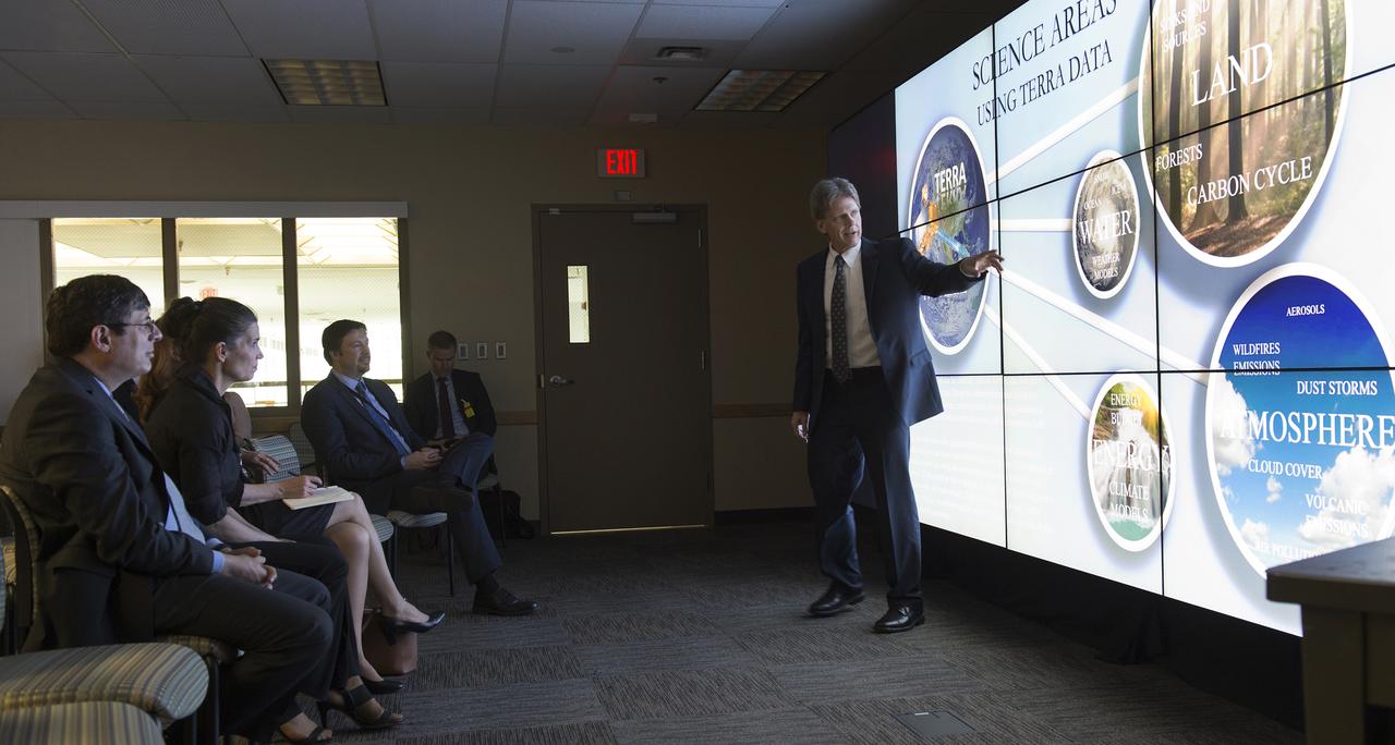 Canadian Minister of Science, Honourable Kirsty Duncan and staff visited Goddard on May 4, 2017. They toured Hyperwall with talks on Terra, CloudSat, OSIRIS-REx and JWST then visited Robotic Operations Center.