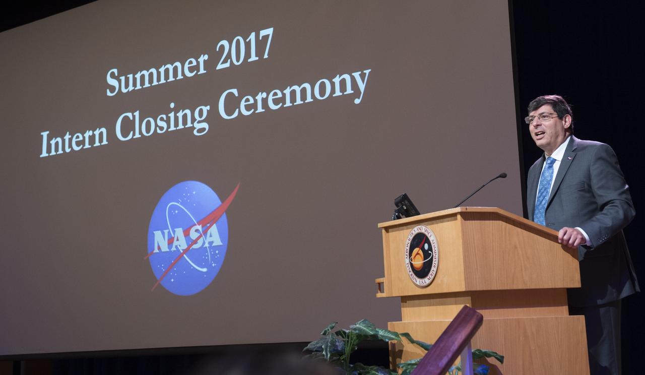 2017 interns attended closing ceremony and career fair at Goddard on Aguust 9, 2017. Chris Scolese gave remarks and interns talked with companies about prospective career opportunties