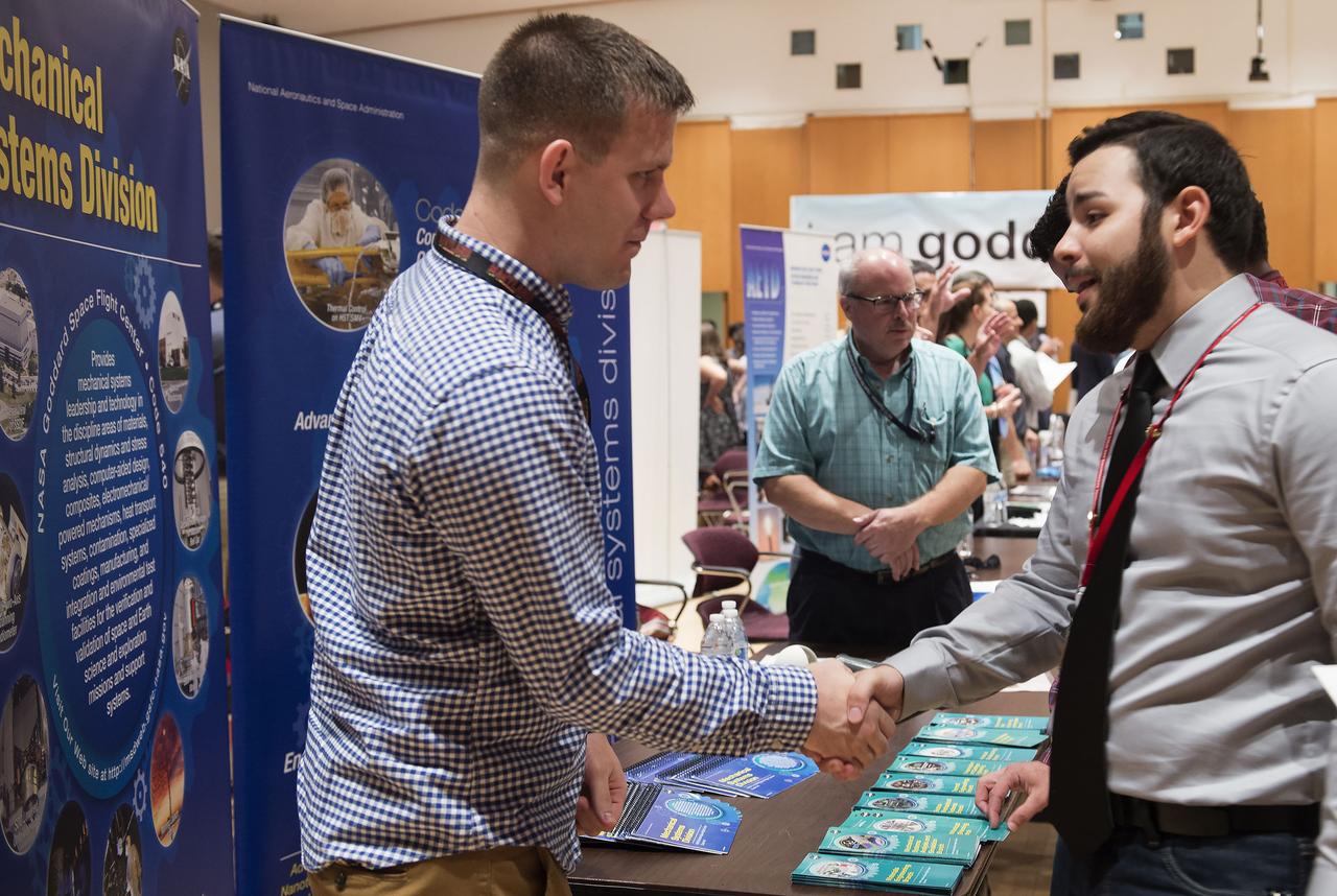 2017 interns attended closing ceremony and career fair at Goddard on August 9, 2017.  Chris Scolese gave remarks and interns talked with companies about prospective opportunities
