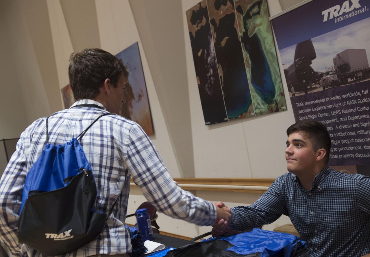 2017 interns attended closing ceremony and career fair at Goddard on August 9 2017. Chris Scolese gave remarks and interns talked with companies  about prospective career opportunities