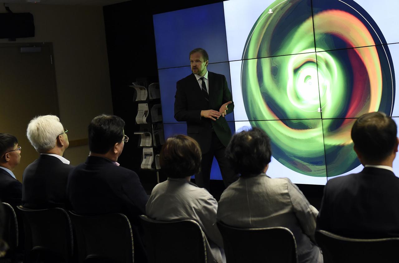 Korean delegates toured Goddard facilities with Center Director Chris Scolese on August 11, 2017
