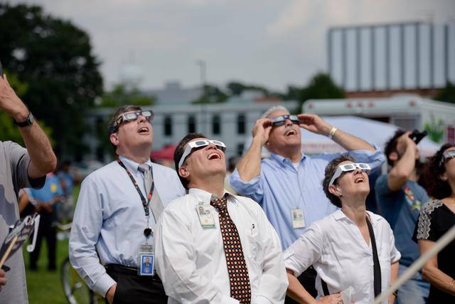 NASA image: Solar Eclipse viewing at the Goddard Space Flight Center Mall