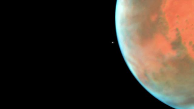 The sharp eye of NASA's Hubble Space Telescope has captured the tiny moon Phobos during its orbital trek around Mars. Because the moon is so small, it appears star-like in the Hubble pictures. Over the course of 22 minutes, Hubble took 13 separate exposures, allowing astronomers to create a time-lapse video showing the diminutive moon's orbital path. The Hubble observations were intended to photograph Mars, and the moon's cameo appearance was a bonus. More here: <a href="https://go.nasa.gov/2uDchSn" rel="nofollow">go.nasa.gov/2uDchSn</a> <b><a href="http://www.nasa.gov/audience/formedia/features/MP_Photo_Guidelines.html" rel="nofollow">NASA image use policy.</a></b> <b><a href="http://www.nasa.gov/centers/goddard/home/index.html" rel="nofollow">NASA Goddard Space Flight Center</a></b> enables NASA’s mission through four scientific endeavors: Earth Science, Heliophysics, Solar System Exploration, and Astrophysics. Goddard plays a leading role in NASA’s accomplishments by contributing compelling scientific knowledge to advance the Agency’s mission. <b>Follow us on <a href="http://twitter.com/NASAGoddardPix" rel="nofollow">Twitter</a></b> <b>Like us on <a href="http://www.facebook.com/pages/Greenbelt-MD/NASA-Goddard/395013845897?ref=tsd" rel="nofollow">Facebook</a></b> <b>Find us on <a href="http://instagrid.me/nasagoddard/?vm=grid" rel="nofollow">Instagram</a></b>