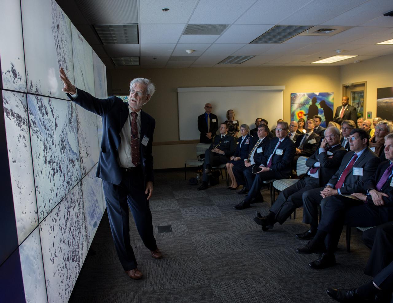 Swedish Delegation Visits GSFC – May 3, 2017 - Members of the Royal Swedish Academy of Engineering Sciences listen to Dr. Compton Tucker’s presentation on NASA’s earth science research activities in the Piers Sellers Visualization Theatre in Building 28 at NASA Goddard.   Credit: NASA/Goddard/Bill Hrybyk  Read more: <a href="https://go.nasa.gov/2p1rP0h" rel="nofollow">go.nasa.gov/2p1rP0h</a>  <b><a href="http://www.nasa.gov/audience/formedia/features/MP_Photo_Guidelines.html" rel="nofollow">NASA image use policy.</a></b>  <b><a href="http://www.nasa.gov/centers/goddard/home/index.html" rel="nofollow">NASA Goddard Space Flight Center</a></b> enables NASA’s mission through four scientific endeavors: Earth Science, Heliophysics, Solar System Exploration, and Astrophysics. Goddard plays a leading role in NASA’s accomplishments by contributing compelling scientific knowledge to advance the Agency’s mission.  <b>Follow us on <a href="http://twitter.com/NASAGoddardPix" rel="nofollow">Twitter</a></b>  <b>Like us on <a href="http://www.facebook.com/pages/Greenbelt-MD/NASA-Goddard/395013845897?ref=tsd" rel="nofollow">Facebook</a></b>  <b>Find us on <a href="http://instagrid.me/nasagoddard/?vm=grid" rel="nofollow">Instagram</a></b>      
