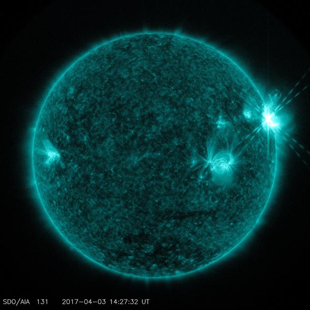 NASA image: NASA’s Solar Dynamics Observatory Captured Trio of Solar Flares April 2-3