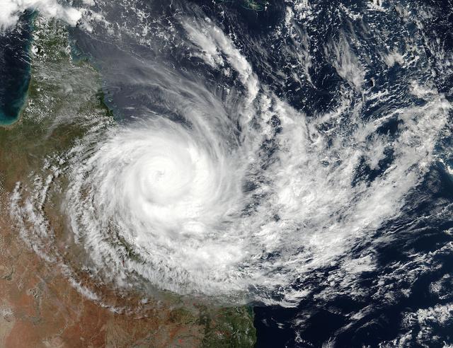 NASA image: NASA Sees Tropical Cyclone Debbie Make Landfall in Queensland