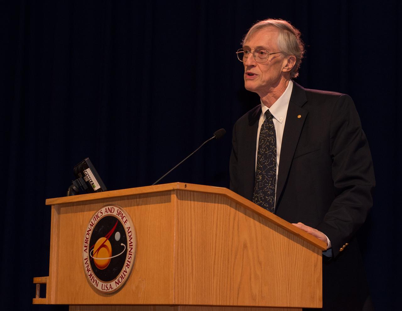 Goddard employees were invited to a town hall with NASA Administrator Charlie Bolden, Associate Administrator for the NASA Science Mission Directorate Thomas Zurbuchen and Goddard Center Director Chris Scolese, Nov. 2, at 11:30 a.m. in the Hinners Auditorium in Building 8.  Bolden thanked the James Webb Space Telescope team at Goddard as well as our international and corporate partners for their exceptional support.   Credit: NASA/Goddard 