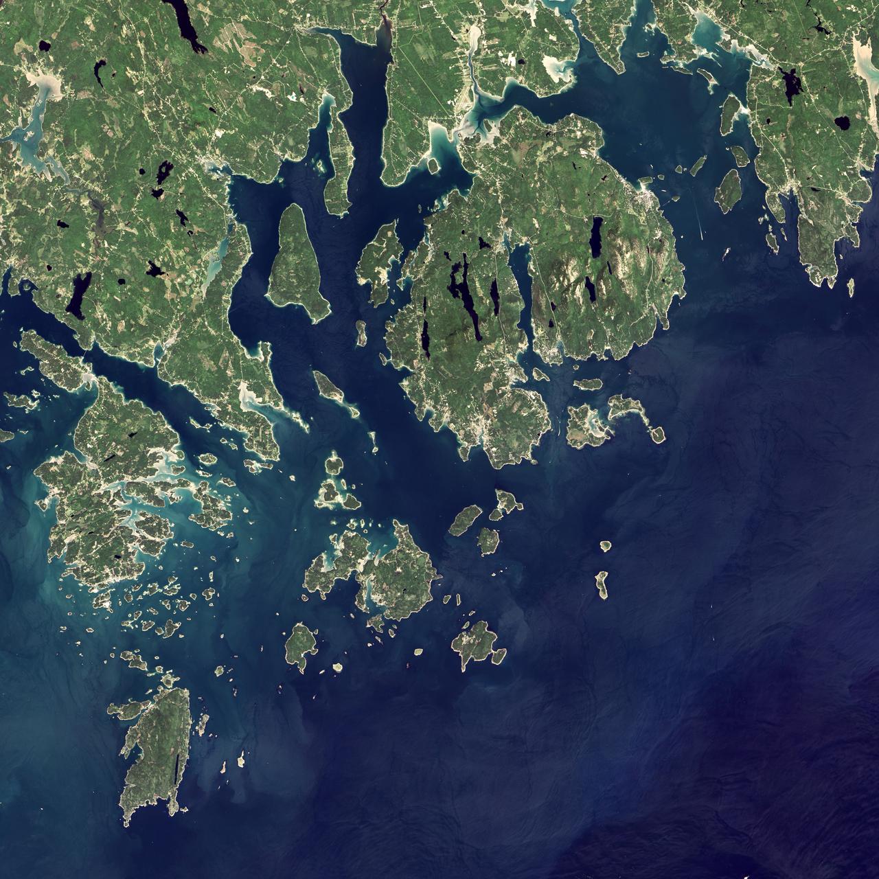 Acadia National Park is one of the most visited parks in America, drawing more than 2.5 million visitors per year to the craggy, jagged coast of Maine. The park is celebrating its 100th anniversary in 2016. On September 6, 2015, the Operational Land Imager (OLI) on the Landsat 8 satellite acquired these images of Acadia National Park and its surroundings.  Mountains and hills roll right up to the Atlantic Ocean in this rocky landscape carved by glaciers at the end of the last Ice Age. Since the beginning of the 20th Century, the park has been pieced together by donations and acquisitions of once-private lands, and it is still growing. Of the park’s 47,000 acres, more than 12,000 are privately owned lands under conservation agreements, while the rest is held by the National Park Service. Mount Desert Island is the focal point of the park, which also includes lands around a former naval base (Schoodic Peninsula), Isle au Haut, and several smaller islands.  Read more: <a href="http://go.nasa.gov/2adyd8J" rel="nofollow">go.nasa.gov/2adyd8J</a>  Credit: NASA/Landsat8   <b><a href="http://www.nasa.gov/audience/formedia/features/MP_Photo_Guidelines.html" rel="nofollow">NASA image use policy.</a></b>  <b><a href="http://www.nasa.gov/centers/goddard/home/index.html" rel="nofollow">NASA Goddard Space Flight Center</a></b> enables NASA’s mission through four scientific endeavors: Earth Science, Heliophysics, Solar System Exploration, and Astrophysics. Goddard plays a leading role in NASA’s accomplishments by contributing compelling scientific knowledge to advance the Agency’s mission.  <b>Follow us on <a href="http://twitter.com/NASAGoddardPix" rel="nofollow">Twitter</a></b>  <b>Like us on <a href="http://www.facebook.com/pages/Greenbelt-MD/NASA-Goddard/395013845897?ref=tsd" rel="nofollow">Facebook</a></b>  <b>Find us on <a href="http://instagrid.me/nasagoddard/?vm=grid" rel="nofollow">Instagram</a></b>    