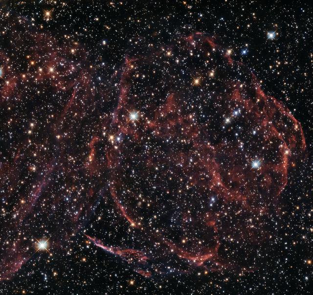 NASA image: Hubble views a spectacular supernova with interstellar material over 160,000 light-years away