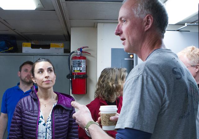 NAAMES Principal Investigator Mike Behrenfeld (right) speaks to his team the day before departure from Woods Hole. On the left is journalist Nicole Estaphan who sailed with the NAAMES team in November 2015.  ---  The <b><a href="http://naames.larc.nasa.gov/" rel="nofollow">North Atlantic Aerosols and Marine Ecosystems Study </a></b> (NAAMES) is a five year investigation to resolve key processes controlling ocean system function, their influences on atmospheric aerosols and clouds and their implications for climate.  Michael Starobin joined the NAAMES field campaign on behalf of Earth Expeditions and NASA Goddard Space Flight Center’s Office of Communications. He presented stories about the important, multi-disciplinary research being conducted by the NAAMES team, with an eye towards future missions on the NASA drawing board. This is a NAAMES photo essay put together by Starobin, a collection of 49 photographs and captions.  Photo and Caption Credit: Michael Starobin   <b><a href="http://www.nasa.gov/audience/formedia/features/MP_Photo_Guidelines.html" rel="nofollow">NASA image use policy</a></b>  <b><a href="http://www.nasa.gov/centers/goddard/home/index.html" rel="nofollow">NASA Goddard Space Flight Center</a></b> enables NASA’s mission through four scientific endeavors: Earth Science, Heliophysics, Solar System Exploration, and Astrophysics. Goddard plays a leading role in NASA’s accomplishments by contributing compelling scientific knowledge to advance the Agency’s mission.  <b>Follow us on <a href="http://twitter.com/NASAGoddardPix" rel="nofollow">Twitter</a></b>  <b>Like us on <a href="http://www.facebook.com/pages/Greenbelt-MD/NASA-Goddard/395013845897?ref=tsd" rel="nofollow">Facebook</a></b>  <b>Find us on <a href="https://www.instagram.com/nasagoddard/?hl=en" rel="nofollow">Instagram</a></b> 