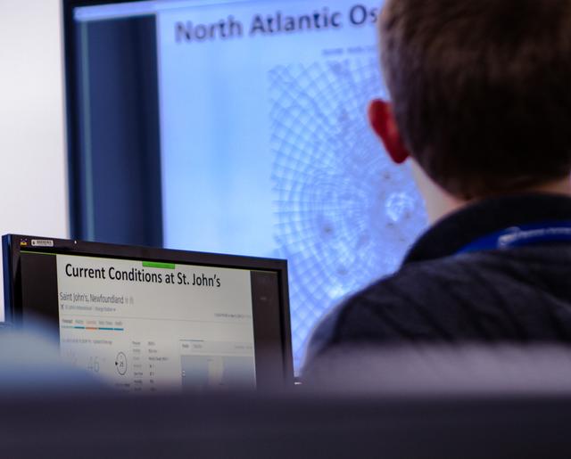 Daily weather analysis at the airfield in St. John’s Canada were essential for planning the day’s flight operations. The airborne side of the NAAMES project travels with two full-time meteorologists.  ---  The <b><a href="http://naames.larc.nasa.gov/" rel="nofollow">North Atlantic Aerosols and Marine Ecosystems Study </a></b> (NAAMES) is a five year investigation to resolve key processes controlling ocean system function, their influences on atmospheric aerosols and clouds and their implications for climate.  Michael Starobin joined the NAAMES field campaign on behalf of Earth Expeditions and NASA Goddard Space Flight Center’s Office of Communications. He presented stories about the important, multi-disciplinary research being conducted by the NAAMES team, with an eye towards future missions on the NASA drawing board. This is a NAAMES photo essay put together by Starobin, a collection of 49 photographs and captions.  Photo and Caption Credit: Michael Starobin   <b><a href="http://www.nasa.gov/audience/formedia/features/MP_Photo_Guidelines.html" rel="nofollow">NASA image use policy</a></b>  <b><a href="http://www.nasa.gov/centers/goddard/home/index.html" rel="nofollow">NASA Goddard Space Flight Center</a></b> enables NASA’s mission through four scientific endeavors: Earth Science, Heliophysics, Solar System Exploration, and Astrophysics. Goddard plays a leading role in NASA’s accomplishments by contributing compelling scientific knowledge to advance the Agency’s mission.  <b>Follow us on <a href="http://twitter.com/NASAGoddardPix" rel="nofollow">Twitter</a></b>  <b>Like us on <a href="http://www.facebook.com/pages/Greenbelt-MD/NASA-Goddard/395013845897?ref=tsd" rel="nofollow">Facebook</a></b>  <b>Find us on <a href="https://www.instagram.com/nasagoddard/?hl=en" rel="nofollow">Instagram</a></b> 