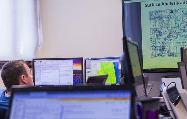 Weather briefings not only insured safe operations for the team, but also helped scientists optimize their observations and analysis of various atmospheric conditions.   ---  The <b><a href="http://naames.larc.nasa.gov/" rel="nofollow">North Atlantic Aerosols and Marine Ecosystems Study </a></b> (NAAMES) is a five year investigation to resolve key processes controlling ocean system function, their influences on atmospheric aerosols and clouds and their implications for climate.  Michael Starobin joined the NAAMES field campaign on behalf of Earth Expeditions and NASA Goddard Space Flight Center’s Office of Communications. He presented stories about the important, multi-disciplinary research being conducted by the NAAMES team, with an eye towards future missions on the NASA drawing board. This is a NAAMES photo essay put together by Starobin, a collection of 49 photographs and captions.  Photo and Caption Credit: Michael Starobin   <b><a href="http://www.nasa.gov/audience/formedia/features/MP_Photo_Guidelines.html" rel="nofollow">NASA image use policy</a></b>  <b><a href="http://www.nasa.gov/centers/goddard/home/index.html" rel="nofollow">NASA Goddard Space Flight Center</a></b> enables NASA’s mission through four scientific endeavors: Earth Science, Heliophysics, Solar System Exploration, and Astrophysics. Goddard plays a leading role in NASA’s accomplishments by contributing compelling scientific knowledge to advance the Agency’s mission.  <b>Follow us on <a href="http://twitter.com/NASAGoddardPix" rel="nofollow">Twitter</a></b>  <b>Like us on <a href="http://www.facebook.com/pages/Greenbelt-MD/NASA-Goddard/395013845897?ref=tsd" rel="nofollow">Facebook</a></b>  <b>Find us on <a href="https://www.instagram.com/nasagoddard/?hl=en" rel="nofollow">Instagram</a></b> 