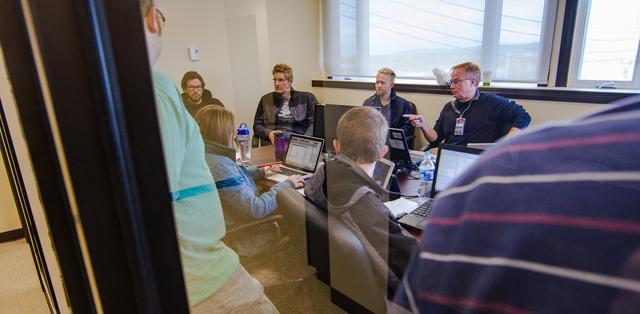 Daily science team meetings are an integral part of NAAMES field work. Chris Hostetler (pointing) is the project scientist.  ---  The <b><a href="http://naames.larc.nasa.gov/" rel="nofollow">North Atlantic Aerosols and Marine Ecosystems Study </a></b> (NAAMES) is a five year investigation to resolve key processes controlling ocean system function, their influences on atmospheric aerosols and clouds and their implications for climate.  Michael Starobin joined the NAAMES field campaign on behalf of Earth Expeditions and NASA Goddard Space Flight Center’s Office of Communications. He presented stories about the important, multi-disciplinary research being conducted by the NAAMES team, with an eye towards future missions on the NASA drawing board. This is a NAAMES photo essay put together by Starobin, a collection of 49 photographs and captions.  Photo and Caption Credit: Michael Starobin   <b><a href="http://www.nasa.gov/audience/formedia/features/MP_Photo_Guidelines.html" rel="nofollow">NASA image use policy</a></b>  <b><a href="http://www.nasa.gov/centers/goddard/home/index.html" rel="nofollow">NASA Goddard Space Flight Center</a></b> enables NASA’s mission through four scientific endeavors: Earth Science, Heliophysics, Solar System Exploration, and Astrophysics. Goddard plays a leading role in NASA’s accomplishments by contributing compelling scientific knowledge to advance the Agency’s mission.  <b>Follow us on <a href="http://twitter.com/NASAGoddardPix" rel="nofollow">Twitter</a></b>  <b>Like us on <a href="http://www.facebook.com/pages/Greenbelt-MD/NASA-Goddard/395013845897?ref=tsd" rel="nofollow">Facebook</a></b>  <b>Find us on <a href="https://www.instagram.com/nasagoddard/?hl=en" rel="nofollow">Instagram</a></b> 
