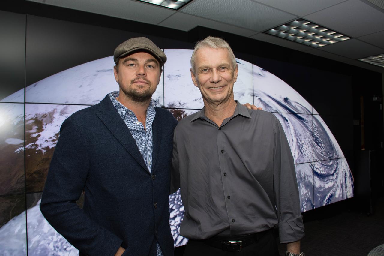 Academy Award®- winning actor and environmental activist Leonardo DiCaprio visited NASA’s Goddard Space Flight Center in Greenbelt, Maryland on Saturday, April 23, 2016.   During his visit, Mr. DiCaprio interviewed Dr. Piers Sellers, an Earth scientist, former astronaut and current deputy director of Goddard’s Sciences and Exploration Directorate. The two discussed the different missions NASA has underway to study changes in the Earth’s atmosphere, water and land masses for a climate change documentary that Mr. DiCaprio has in production.   Using a wall-size, high-definition display system that shows visual representations based on actual science data, Mr. DiCaprio and Dr. Sellers discussed data results from NASA’s fleet of satellites in Earth’s orbit.   During his visit, Mr. DiCaprio also visited the facility holding NASA’s James Webb Space Telescope that is being developed as a large infrared telescope with a 6.5-meter primary mirror. The telescope will be launched on an Ariane 5 rocket from French Guiana in October of 2018, and will be a premier observatory of the next decade, serving thousands of astronomers worldwide.  Credit: NASA/Goddard/Rebecca Roth  <b><a href="http://www.nasa.gov/audience/formedia/features/MP_Photo_Guidelines.html" rel="nofollow">NASA image use policy.</a></b>  <b><a href="http://www.nasa.gov/centers/goddard/home/index.html" rel="nofollow">NASA Goddard Space Flight Center</a></b> enables NASA’s mission through four scientific endeavors: Earth Science, Heliophysics, Solar System Exploration, and Astrophysics. Goddard plays a leading role in NASA’s accomplishments by contributing compelling scientific knowledge to advance the Agency’s mission.  <b>Follow us on <a href="http://twitter.com/NASAGoddardPix" rel="nofollow">Twitter</a></b>  <b>Like us on <a href="http://www.facebook.com/pages/Greenbelt-MD/NASA-Goddard/395013845897?ref=tsd" rel="nofollow">Facebook</a></b>  <b>Find us on <a href="http://instagrid.me/nasagoddard/?vm=grid" rel="nofollow">Instagram</a></b>    