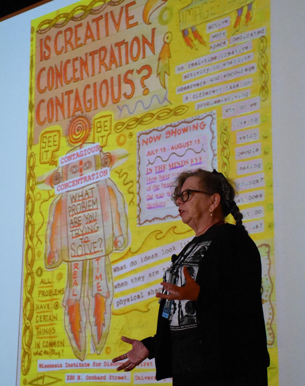 Cartoonist and professor of creativity Lynda Barry presented the benefits of creativity in everyday life as part of Goddard's Office of Communications Story Lab seminar series.   Read more: <a href="http://www.nasa.gov/feature/goddard/2016/cartoonist-discusses-creativity-at-nasa-goddard" rel="nofollow">www.nasa.gov/feature/goddard/2016/cartoonist-discusses-cr...</a>  Credit: NASA/Goddard/Rebecca Roth  <b><a href="http://www.nasa.gov/audience/formedia/features/MP_Photo_Guidelines.html" rel="nofollow">NASA image use policy.</a></b>  <b><a href="http://www.nasa.gov/centers/goddard/home/index.html" rel="nofollow">NASA Goddard Space Flight Center</a></b> enables NASA’s mission through four scientific endeavors: Earth Science, Heliophysics, Solar System Exploration, and Astrophysics. Goddard plays a leading role in NASA’s accomplishments by contributing compelling scientific knowledge to advance the Agency’s mission.  <b>Follow us on <a href="http://twitter.com/NASAGoddardPix" rel="nofollow">Twitter</a></b>  <b>Like us on <a href="http://www.facebook.com/pages/Greenbelt-MD/NASA-Goddard/395013845897?ref=tsd" rel="nofollow">Facebook</a></b>  <b>Find us on <a href="http://instagrid.me/nasagoddard/?vm=grid" rel="nofollow">Instagram</a></b>      