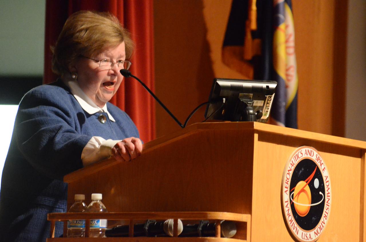 Maryland's Sen. Barbara Mikulski greeted employees at NASA's Goddard Space Flight Center in Greenbelt, Maryland, during a packed town hall meeting Jan. 6. She discussed her history with Goddard and appropriations for NASA in 2016. Read more: <a href="http://www.nasa.gov/feature/goddard/2016/maryland-sen-barbara-mikulski-visits-nasa-goddard" rel="nofollow">www.nasa.gov/feature/goddard/2016/maryland-sen-barbara-mi...</a> Credit: NASA/Goddard/Rebecca Roth <b><a href="http://www.nasa.gov/audience/formedia/features/MP_Photo_Guidelines.html" rel="nofollow">NASA image use policy.</a></b> <b><a href="http://www.nasa.gov/centers/goddard/home/index.html" rel="nofollow">NASA Goddard Space Flight Center</a></b> enables NASA’s mission through four scientific endeavors: Earth Science, Heliophysics, Solar System Exploration, and Astrophysics. Goddard plays a leading role in NASA’s accomplishments by contributing compelling scientific knowledge to advance the Agency’s mission. <b>Follow us on <a href="http://twitter.com/NASAGoddardPix" rel="nofollow">Twitter</a></b> <b>Like us on <a href="http://www.facebook.com/pages/Greenbelt-MD/NASA-Goddard/395013845897?ref=tsd" rel="nofollow">Facebook</a></b> <b>Find us on <a href="http://instagrid.me/nasagoddard/?vm=grid" rel="nofollow">Instagram</a></b>
