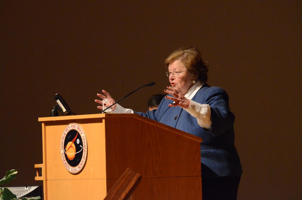 Maryland's Sen. Barbara Mikulski greeted employees at NASA's Goddard Space Flight Center in Greenbelt, Maryland, during a packed town hall meeting Jan. 6. She discussed her history with Goddard and appropriations for NASA in 2016. Read more: <a href="http://www.nasa.gov/feature/goddard/2016/maryland-sen-barbara-mikulski-visits-nasa-goddard" rel="nofollow">www.nasa.gov/feature/goddard/2016/maryland-sen-barbara-mi...</a> Credit: NASA/Goddard/Rebecca Roth <b><a href="http://www.nasa.gov/audience/formedia/features/MP_Photo_Guidelines.html" rel="nofollow">NASA image use policy.</a></b> <b><a href="http://www.nasa.gov/centers/goddard/home/index.html" rel="nofollow">NASA Goddard Space Flight Center</a></b> enables NASA’s mission through four scientific endeavors: Earth Science, Heliophysics, Solar System Exploration, and Astrophysics. Goddard plays a leading role in NASA’s accomplishments by contributing compelling scientific knowledge to advance the Agency’s mission. <b>Follow us on <a href="http://twitter.com/NASAGoddardPix" rel="nofollow">Twitter</a></b> <b>Like us on <a href="http://www.facebook.com/pages/Greenbelt-MD/NASA-Goddard/395013845897?ref=tsd" rel="nofollow">Facebook</a></b> <b>Find us on <a href="http://instagrid.me/nasagoddard/?vm=grid" rel="nofollow">Instagram</a></b>