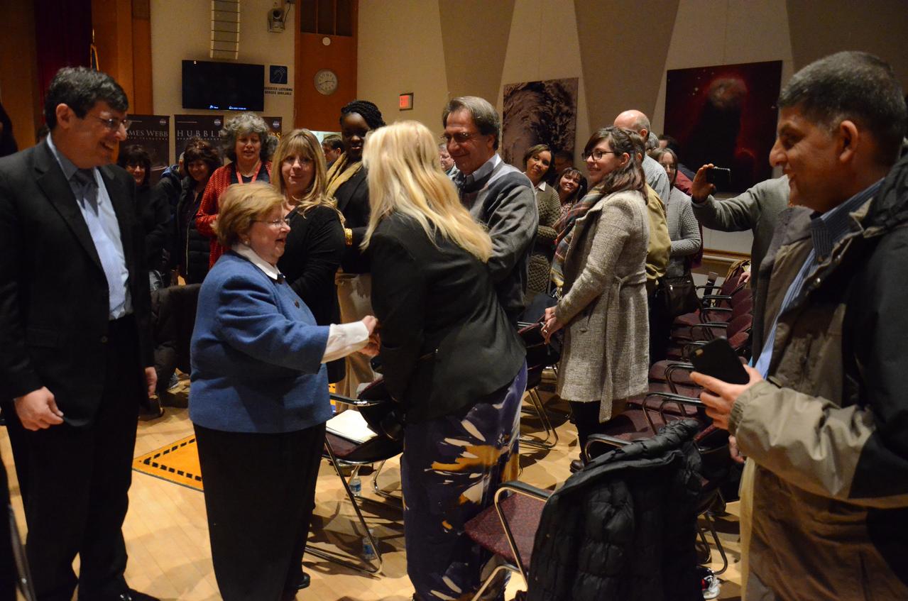 Maryland's Sen. Barbara Mikulski greeted employees at NASA's Goddard Space Flight Center in Greenbelt, Maryland, during a packed town hall meeting Jan. 6. She discussed her history with Goddard and appropriations for NASA in 2016.  Read more: <a href="http://www.nasa.gov/feature/goddard/2016/maryland-sen-barbara-mikulski-visits-nasa-goddard" rel="nofollow">www.nasa.gov/feature/goddard/2016/maryland-sen-barbara-mi...</a>  Credit: NASA/Goddard/Rebecca Roth  <b><a href="http://www.nasa.gov/audience/formedia/features/MP_Photo_Guidelines.html" rel="nofollow">NASA image use policy.</a></b>  <b><a href="http://www.nasa.gov/centers/goddard/home/index.html" rel="nofollow">NASA Goddard Space Flight Center</a></b> enables NASA’s mission through four scientific endeavors: Earth Science, Heliophysics, Solar System Exploration, and Astrophysics. Goddard plays a leading role in NASA’s accomplishments by contributing compelling scientific knowledge to advance the Agency’s mission.  <b>Follow us on <a href="http://twitter.com/NASAGoddardPix" rel="nofollow">Twitter</a></b>  <b>Like us on <a href="http://www.facebook.com/pages/Greenbelt-MD/NASA-Goddard/395013845897?ref=tsd" rel="nofollow">Facebook</a></b>  <b>Find us on <a href="http://instagrid.me/nasagoddard/?vm=grid" rel="nofollow">Instagram</a></b>   
