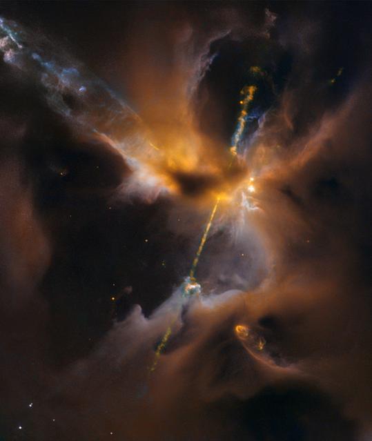 NASA image: Hubble Sees the Force Awakening in a Newborn Star