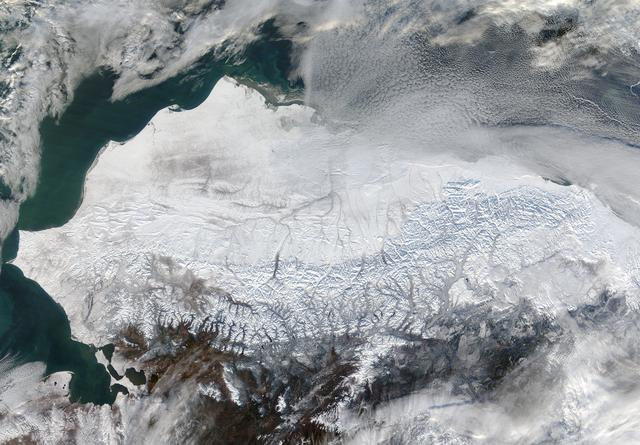 NASA image: Snow in northern Alaska