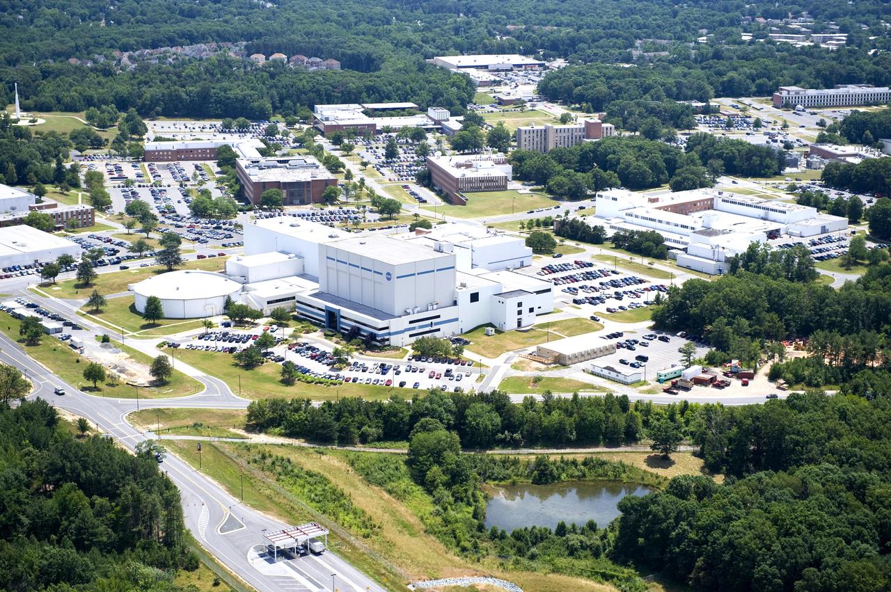 Aerial view of NASA's Goddard Space Flight Center in Greenbelt, Maryland, in 2010.  Credits: NASA Goddard/Bill Hrybyk 
