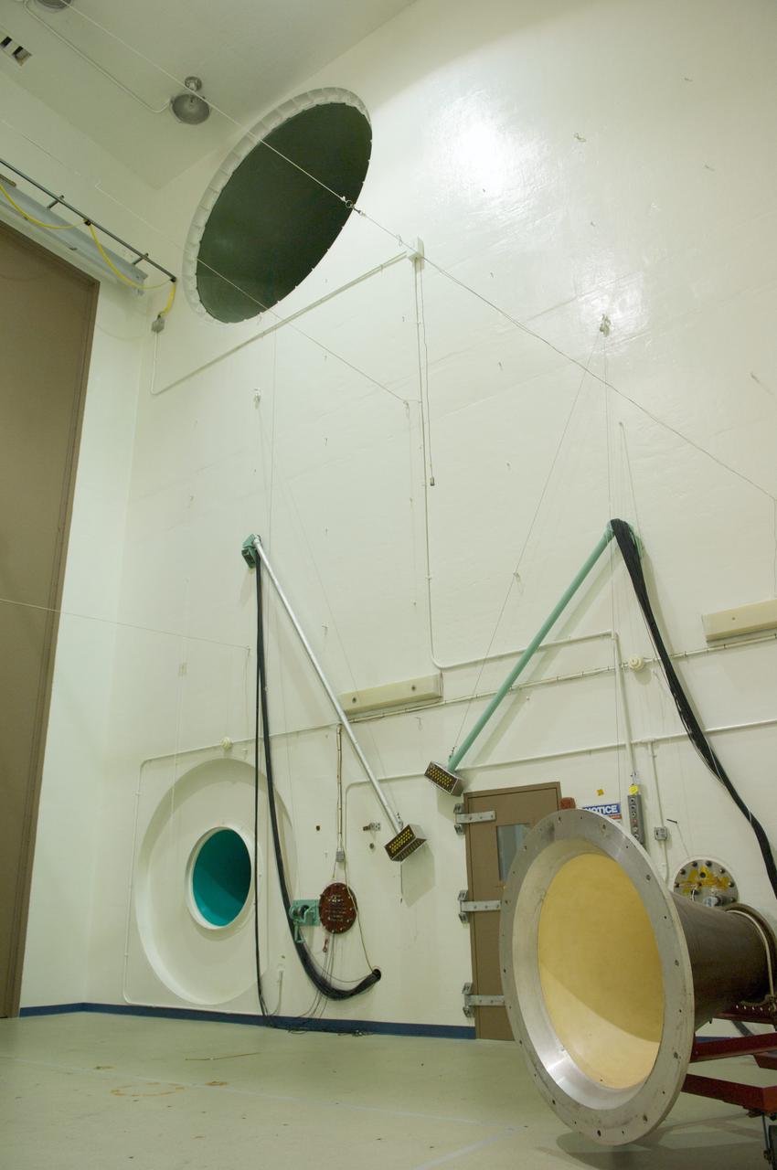 At Goddard, the engineers use the Acoustic Test Chamber, a 42-foot-tall chamber, with 6-foot-diameter speaker horns to replicate the launch environment. The horns use an altering flow of gaseous nitrogen to produce a sound level as high as 150 decibels for two-minute tests. That’s about the level of sound heard standing next to a jet engine during takeoff.  The 6-foot-wide horns in this 42-foot-tall chamber can produce noise at levels as high as 150 dB.  During the acoustics test, the speakers can still be heard outside of its insulated massive metal doors.   Credits: NASA/Goddard/Chris Gunn  <b><a href="http://www.nasa.gov/audience/formedia/features/MP_Photo_Guidelines.html" rel="nofollow">NASA image use policy.</a></b>  <b><a href="http://www.nasa.gov/centers/goddard/home/index.html" rel="nofollow">NASA Goddard Space Flight Center</a></b> enables NASA’s mission through four scientific endeavors: Earth Science, Heliophysics, Solar System Exploration, and Astrophysics. Goddard plays a leading role in NASA’s accomplishments by contributing compelling scientific knowledge to advance the Agency’s mission.  <b>Follow us on <a href="http://twitter.com/NASAGoddardPix" rel="nofollow">Twitter</a></b>  <b>Like us on <a href="http://www.facebook.com/pages/Greenbelt-MD/NASA-Goddard/395013845897?ref=tsd" rel="nofollow">Facebook</a></b>  <b>Find us on <a href="http://instagrid.me/nasagoddard/?vm=grid" rel="nofollow">Instagram</a></b>