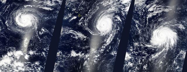 NASA image: Three Hurricanes in the Eastern Pacific