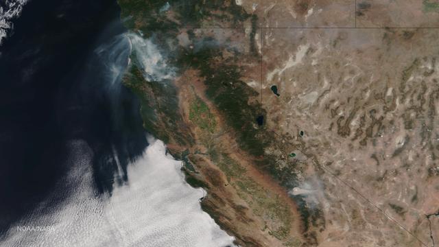 Very hot, dry and unstable conditions in California and across the Pacific Northwest add to the challenges facing firefighters as they battle blazes around the region. Cal Fire is urging Californians to be extremely cautious, especially for the next few days, as the current conditions increase the dangers authorities face. This image was taken by NASA-NOAA's Suomi NPP satellite's VIIRS instrument around 2145 UTC (5:45 p.m. EDT) on August 17, 2015. Northern California is seeing smoke from the River Complex, Route Complex, South Complex, Fork Complex and Mad River Complex fires combine over a large area of the Shasta-Trinity National Forest west of Redding, California, while the Rough Fire in Fresno County is spreading toward the Black Rock Reservoir, causing evacuations and road closures. Fires across the Pacific Northwest aren't limited to California. Please see the Suomi NPP VIIRS composites in NOAA View to see the growth and extent of fires over the past weeks. Credit: NASA/NOAA via <b><a href="www.nnvl.noaa.gov/" rel="nofollow"> NOAA Environmental Visualization Laboratory</a></b>
