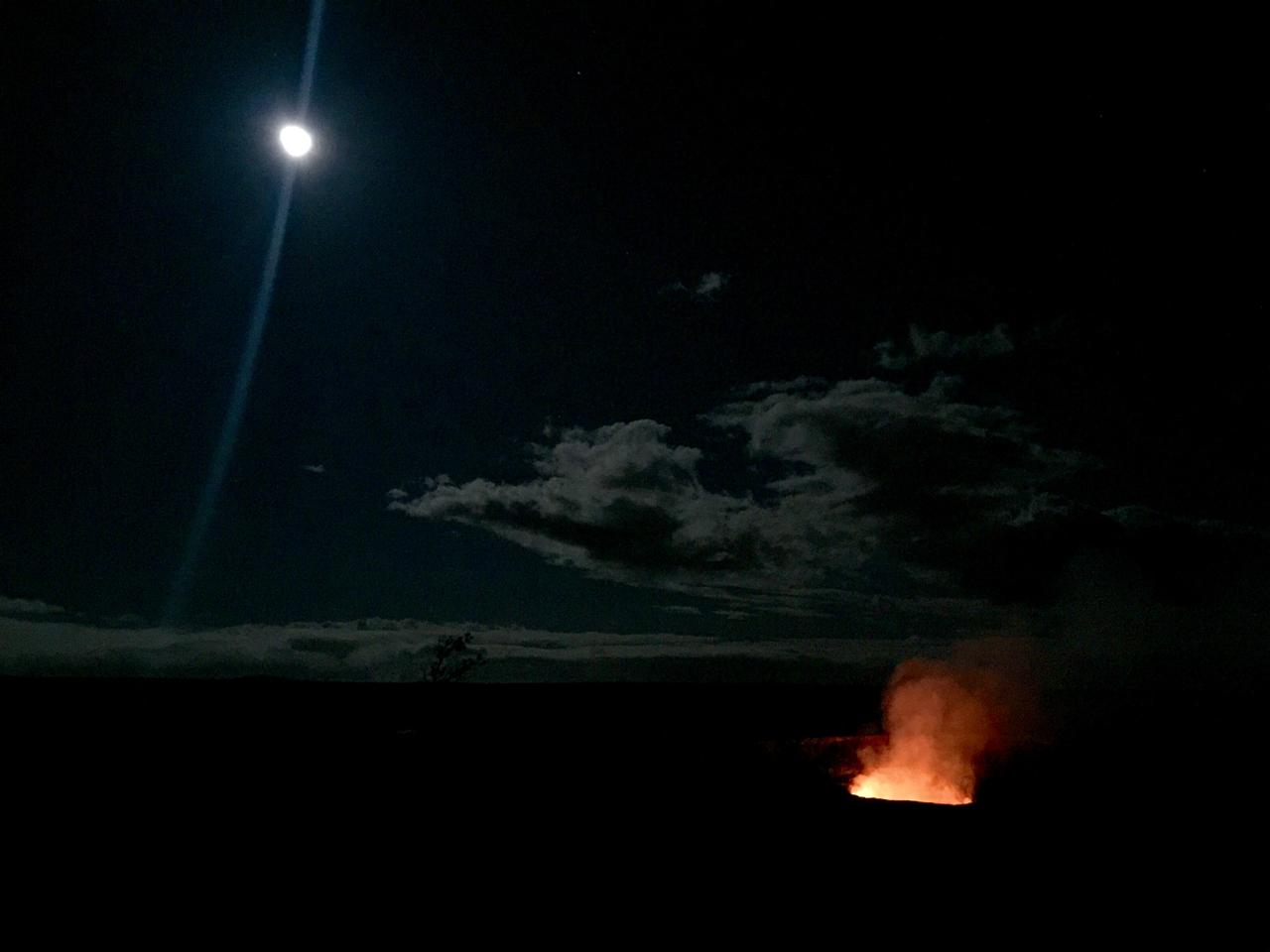 Full moon over lava lake The inspiring views at remote locations, such as Halema’uma’u Crater in Hawaii Volcanoes National Park, are an extra reward for making the trip. Credit: NASA/GSFC/Kelsey Young In June, five student journalists from Stony Brook University packed their hiking boots and hydration packs and joined a NASA-funded science team for 10 days on the lava fields of Kilauea, an active Hawaiian volcano. Kilauea’s lava fields are an ideal place to test equipment designed for use on Earth’s moon or Mars, because volcanic activity shaped so much of those terrains. The trip was part of an interdisciplinary program called RIS4E – short for Remote, In Situ, and Synchrotron Studies for Science and Exploration – which is designed to prepare for future exploration of the moon, near-Earth asteroids and the moons of Mars. To read reports from the RIS4E journalism students about their experiences in Hawaii, visit <a href="http://ReportingRIS4E.com" rel="nofollow">ReportingRIS4E.com</a> <b><a href="http://www.nasa.gov/audience/formedia/features/MP_Photo_Guidelines.html" rel="nofollow">NASA image use policy.</a></b> <b><a href="http://www.nasa.gov/centers/goddard/home/index.html" rel="nofollow">NASA Goddard Space Flight Center</a></b> enables NASA’s mission through four scientific endeavors: Earth Science, Heliophysics, Solar System Exploration, and Astrophysics. Goddard plays a leading role in NASA’s accomplishments by contributing compelling scientific knowledge to advance the Agency’s mission. <b>Follow us on <a href="http://twitter.com/NASAGoddardPix" rel="nofollow">Twitter</a></b> <b>Like us on <a href="http://www.facebook.com/pages/Greenbelt-MD/NASA-Goddard/395013845897?ref=tsd" rel="nofollow">Facebook</a></b> <b>Find us on <a href="http://instagrid.me/nasagoddard/?vm=grid" rel="nofollow">Instagram</a></b>