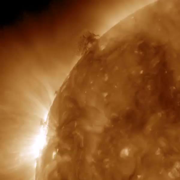 Dark strands of plasma hovering above the sun's surface began to interact with each other in a form of tug of war over two and a half days on June 28-30, 2015. At times, strands of plasma extended a tenuous connection between one area and the other. Twice the small tower of plasma to the lower left shot a burst of energy over to the quivering filament higher up. We are seeing the push and pull of magnetic forces revealed in a 193 wavelength of extreme ultraviolet light, typically colorized in brown.    Credit: NASA/SDO  <b><a href="http://www.nasa.gov/audience/formedia/features/MP_Photo_Guidelines.html" rel="nofollow">NASA image use policy.</a></b>  <b><a href="http://www.nasa.gov/centers/goddard/home/index.html" rel="nofollow">NASA Goddard Space Flight Center</a></b> enables NASA’s mission through four scientific endeavors: Earth Science, Heliophysics, Solar System Exploration, and Astrophysics. Goddard plays a leading role in NASA’s accomplishments by contributing compelling scientific knowledge to advance the Agency’s mission.  <b>Follow us on <a href="http://twitter.com/NASAGoddardPix" rel="nofollow">Twitter</a></b>  <b>Like us on <a href="http://www.facebook.com/pages/Greenbelt-MD/NASA-Goddard/395013845897?ref=tsd" rel="nofollow">Facebook</a></b>  <b>Find us on <a href="http://instagrid.me/nasagoddard/?vm=grid" rel="nofollow">Instagram</a></b>   