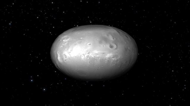 This computer animation illustrates how Pluto's moon Nix changes its spin unpredictably as it orbits the "double planet" Pluto-Charon. The view is from the surface of Pluto as the moon circles the Pluto-Charon system. This is a time-lapse view of the moon, compressing four years of motion into two minutes, with one complete orbit of Pluto-Charon every two seconds. (The apparent star movement rate is greatly slowed down for illustration purposes.) The animation is based on dynamical models of spinning bodies in complex gravitational fields — like the field produced by Pluto and Charon's motion about each other. Astronomers used this simulation to try to understand the unpredictable changes in reflected light from Nix as it orbits Pluto-Charon. They also found that Pluto's moon Hydra also undergoes chaotic spin. The football shape of both moons contributes to their wild motion. The consequences are that if you lived on either moon, you could not predict the time or direction the sun would rise the next morning. (The moon is too small for Hubble to resolve surface features, and so the surface textures used here are purely for illustration purposes.) Credit: NASA, ESA, M. Showalter (SETI Institute), and G. Bacon (STScI) Read more: <a href="http://www.nasa.gov/press-release/nasa-s-hubble-finds-pluto-s-moons-tumbling-in-absolute-chaos" rel="nofollow">www.nasa.gov/press-release/nasa-s-hubble-finds-pluto-s-mo...</a> <b><a href="http://www.nasa.gov/audience/formedia/features/MP_Photo_Guidelines.html" rel="nofollow">NASA image use policy.</a></b> <b><a href="http://www.nasa.gov/centers/goddard/home/index.html" rel="nofollow">NASA Goddard Space Flight Center</a></b> enables NASA’s mission through four scientific endeavors: Earth Science, Heliophysics, Solar System Exploration, and Astrophysics. Goddard plays a leading role in NASA’s accomplishments by contributing compelling scientific knowledge to advance the Agency’s mission. <b>Follow us on <a href="http://twitter.com/NASAGoddardPix" rel="nofollow">Twitter</a></b> <b>Like us on <a href="http://www.facebook.com/pages/Greenbelt-MD/NASA-Goddard/395013845897?ref=tsd" rel="nofollow">Facebook</a></b> <b>Find us on <a href="http://instagrid.me/nasagoddard/?vm=grid" rel="nofollow">Instagram</a></b>