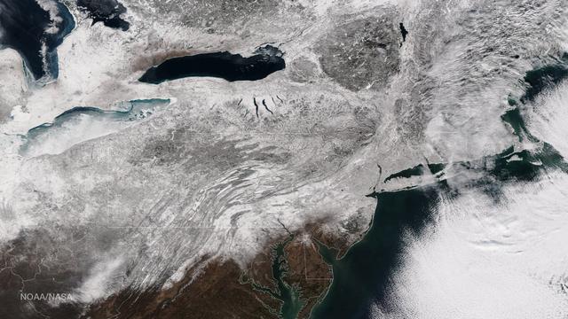 As the storm moves offshore and the skies clear over the Northeast United States, the extent of snowfall from the blizzard is shown in this image from the Suomi NPP satellite imagery, taken on January 28, 2015 at 1:50 EST. Portions of Suffolk County, New York and parts of eastern and southern New England, including areas in and around Portland, Maine, Boston, Massachusetts, and Providence, Rhode Island, received more than 20 inches of snowfall. Up to 36 inches of snow were reported in Auburn, Hudson and Lunenburg, Massachusetts. Credit: NASA/NOAA/NPP/VIIRS Via: <b><a href="www.nnvl.noaa.gov/" rel="nofollow"> NOAA Environmental Visualization Laboratory</a></b> <b><a href="http://www.nasa.gov/audience/formedia/features/MP_Photo_Guidelines.html" rel="nofollow">NASA image use policy.</a></b> <b><a href="http://www.nasa.gov/centers/goddard/home/index.html" rel="nofollow">NASA Goddard Space Flight Center</a></b> enables NASA’s mission through four scientific endeavors: Earth Science, Heliophysics, Solar System Exploration, and Astrophysics. Goddard plays a leading role in NASA’s accomplishments by contributing compelling scientific knowledge to advance the Agency’s mission. <b>Follow us on <a href="http://twitter.com/NASAGoddardPix" rel="nofollow">Twitter</a></b> <b>Like us on <a href="http://www.facebook.com/pages/Greenbelt-MD/NASA-Goddard/395013845897?ref=tsd" rel="nofollow">Facebook</a></b> <b>Find us on <a href="http://instagram.com/nasagoddard?vm=grid" rel="nofollow">Instagram</a></b>