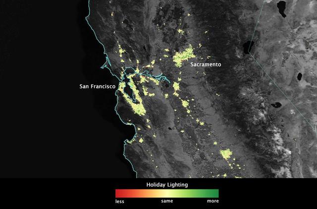 NASA image: Satellite Sees Holiday Lights Brighten Cities - Southern California and the Southwest