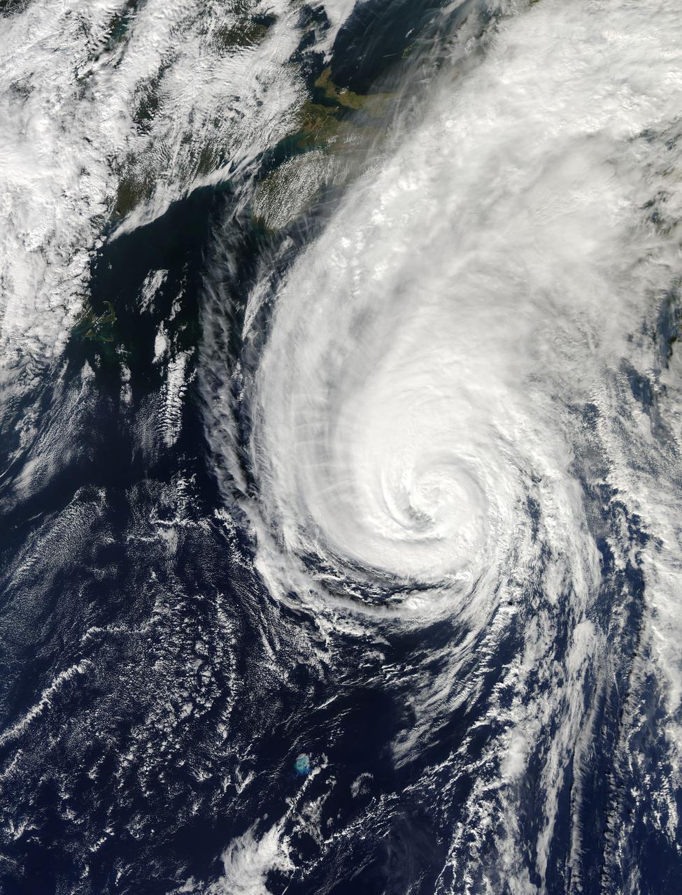 On Oct. 18 at 17:35 UTC (1:35 p.m EDT) the MODIS instrument aboard NASA's Aqua satellite saw Hurricane Gonzalo approaching Newfoundland. ..Credit: NASA Goddard MODIS Rapid Response Team..<b><a href="http://www.nasa.gov/audience/formedia/features/MP_Photo_Guidelines.html" rel="nofollow">NASA image use policy.</a></b> <b><a href="http://www.nasa.gov/centers/goddard/home/index.html" rel="nofollow">NASA Goddard Space Flight Center</a></b> enables NASA’s mission through four scientific endeavors: Earth Science, Heliophysics, Solar System Exploration, and Astrophysics. Goddard plays a leading role in NASA’s accomplishments by contributing compelling scientific knowledge to advance the Agency’s mission. <b>Follow us on <a href="http://twitter.com/NASAGoddardPix" rel="nofollow">Twitter</a></b> <b>Like us on <a href="http://www.facebook.com/pages/Greenbelt-MD/NASA-Goddard/395013845897?ref=tsd" rel="nofollow">Facebook</a></b> <b>Find us on <a href="http://instagram.com/nasagoddard?vm=grid" rel="nofollow">Instagram</a></b>