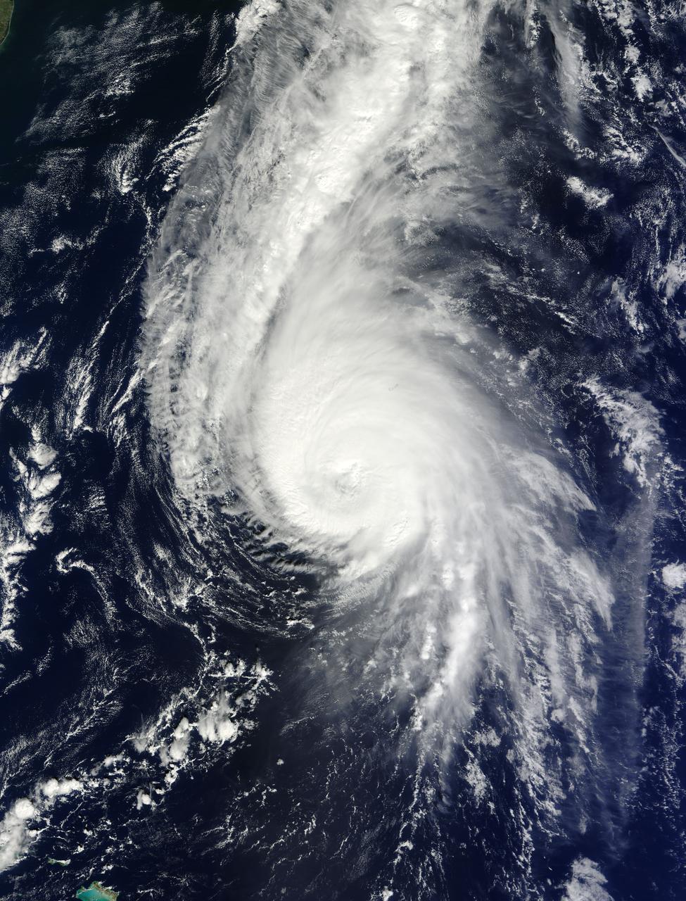 On Oct. 17 at 15:15 UTC (11:15 a.m EDT) the MODIS instrument aboard NASA's Aqua satellite saw Hurricane Gonzalo's northern quadrant over Bermuda as it moved to landfall. ..Credit: NASA Goddard MODIS Rapid Response Team ..<b><a href="http://www.nasa.gov/audience/formedia/features/MP_Photo_Guidelines.html" rel="nofollow">NASA image use policy.</a></b> <b><a href="http://www.nasa.gov/centers/goddard/home/index.html" rel="nofollow">NASA Goddard Space Flight Center</a></b> enables NASA’s mission through four scientific endeavors: Earth Science, Heliophysics, Solar System Exploration, and Astrophysics. Goddard plays a leading role in NASA’s accomplishments by contributing compelling scientific knowledge to advance the Agency’s mission. <b>Follow us on <a href="http://twitter.com/NASAGoddardPix" rel="nofollow">Twitter</a></b> <b>Like us on <a href="http://www.facebook.com/pages/Greenbelt-MD/NASA-Goddard/395013845897?ref=tsd" rel="nofollow">Facebook</a></b> <b>Find us on <a href="http://instagram.com/nasagoddard?vm=grid" rel="nofollow">Instagram</a></b>
