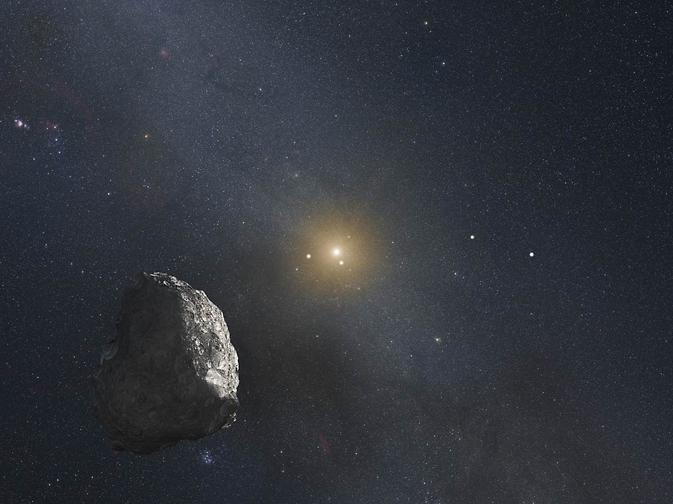 This is an artist’s impression of a Kuiper Belt object (KBO), located on the outer rim of our solar system at a staggering distance of 4 billion miles from the Sun. A HST survey uncovered three KBOs that are potentially reachable by NASA’s New Horizons spacecraft after it passes by Pluto in mid-2015.  Credit: NASA, ESA, and G. Bacon (STScI)  ---  Peering out to the dim, outer reaches of our solar system, NASA’s Hubble Space Telescope has uncovered three Kuiper Belt objects (KBOs) the agency’s New Horizons spacecraft could potentially visit after it flies by Pluto in July 2015.  The KBOs were detected through a dedicated Hubble observing program by a New Horizons search team that was awarded telescope time for this purpose.  “This has been a very challenging search and it’s great that in the end Hubble could accomplish a detection – one NASA mission helping another,” said Alan Stern of the Southwest Research Institute (SwRI) in Boulder, Colorado, principal investigator of the New Horizons mission.  The Kuiper Belt is a vast rim of primordial debris encircling our solar system. KBOs belong to a unique class of solar system objects that has never been visited by spacecraft and which contain clues to the origin of our solar system.  The KBOs Hubble found are each about 10 times larger than typical comets, but only about 1-2 percent of the size of Pluto. Unlike asteroids, KBOs have not been heated by the sun and are thought to represent a pristine, well preserved deep-freeze sample of what the outer solar system was like following its birth 4.6 billion years ago. The KBOs found in the Hubble data are thought to be the building blocks of dwarf planets such as Pluto.  Read more: <a href="http://1.usa.gov/1vzUcyK" rel="nofollow">1.usa.gov/1vzUcyK</a>  <b><a href="http://www.nasa.gov/audience/formedia/features/MP_Photo_Guidelines.html" rel="nofollow">NASA image use policy.</a></b>  <b><a href="http://www.nasa.gov/centers/goddard/home/index.html" rel="nofollow">NASA Goddard Space Flight Center</a></b> enables NASA’s mission through four scientific endeavors: Earth Science, Heliophysics, Solar System Exploration, and Astrophysics. Goddard plays a leading role in NASA’s accomplishments by contributing compelling scientific knowledge to advance the Agency’s mission. <b>Follow us on <a href="http://twitter.com/NASAGoddardPix" rel="nofollow">Twitter</a></b> <b>Like us on <a href="http://www.facebook.com/pages/Greenbelt-MD/NASA-Goddard/395013845897?ref=tsd" rel="nofollow">Facebook</a></b> <b>Find us on <a href="http://instagram.com/nasagoddard?vm=grid" rel="nofollow">Instagram</a></b>